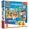 Image de Trefl PAW 2in1 puzzles + mémo (78 pièces)