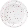 Image de Partydeco, Vaisselle de pique-nique, Assiette jetable Points 18 cm, 6 pièces, Blanc (6x)