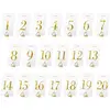 Image de Partydeco Carte de table numéros 7 x 12 cm, 20 pièces, transparent/or (20 pcs)
