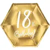 Image de Partydeco, Vaisselle de pique-nique, Assiette 18 ans en or (6x)