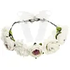 Image de couronne fleurs artificielles rosier 17cm blanc - partydeco wian1-008-karton