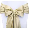 Image de Partydeco Accessoire de fête noeud de chaise satin 15 x 275 cm, blanc/or (10 pcs)