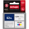 Image de Activejet, Cartouche d'impression, AH-62CRX Cartouche d'encre (remplacement de HP 62XL C2P07AE prime couleur) (C, M, Y)