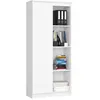 Image de Bibliothèque de bureau AKORD R80 Blanche 80 cm 1 porte façade Blanche 8 étagères 80x35x180 cm