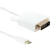 Image de Qoltec Câble USB 3.1 type C m ski/ DVI m ski 4K mode alterné 1m (1 m), Câble vidéo, Blanc