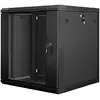 Image de Lanberg WF01-6612-10B Rack 12U étagère murale noire (12 HE, Rack 19 pouces), Armoire serveur, Noir