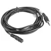 Image de Lanberg CA-MJFJ-10CC-0030-BK, 3.5mm, Mâle, 3.5mm, Femelle, 3 m, Noir (3 m), Câble audio