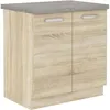 Image de Meuble bas 2 portes battantes avec plan de travail - Décor chêne sonoma - L 80 x P 51,6 x H 82 cm - LASSEN
