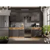 Image de Cuisine complete ROCK 7 éléments - Décor chene lancelot et gris matera - L260 x P 52 x H82 cm - Plan de travail non inclus