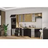 Image de Modena - Cuisine complète 300 cm - Chêne artisan et noir mat - Plan de travail non inclus
