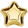 Image de Partydeco, Vaisselle de pique-nique, Paper Plates Star, gold, 18cm (1 pkt / 6 pc.) (6x)