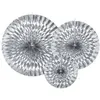 Image de 3 éventails déco argent 23-32-40cm - partydeco rpk12-018m