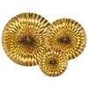 Image de 3 éventails déco or 23-32-40cm - partydeco rpk12-019m