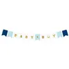 Image de guirlande fanions carton baby boy 1.6m bleu - partydeco grl61