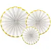 Image de Partydeco Rosettes avec bord doré, 3 pièces, blanc/or (3 pcs)