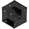 Image de 6 assiettes carton hexagonal étoiles or 20cm noir - générique tpp28-010