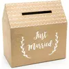 Image de Partydeco Accessoire de fête boîte à cartes Just Married 30 x 30.5 cm, brun (1 pcs)