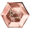 Image de Amscan, Vaisselle de pique-nique, 6 Assiettes Bride 23cm Rose Gold