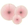 Image de 3 éventails déco rose clair 23-32-40cm - partydeco rpk20-081j