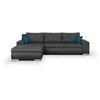 Image de Canape dangle convertible reversible + coffre de rangement - Tissu Gris fonce - L 289 x P 94/188 x H 88 cm - INDIAN