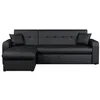 Image de ROMAN Canape dangle reversible convertible 3 places + Coffre de rangement - Simili noir - Contemporain - L 235 x P 85 - 153 cm