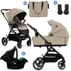 Image de KinderKraft, Poussette, stroller YOXI 3IN1 (MINK PRO) SAND BEIGE (0 Mois - 4 Années)