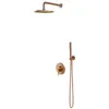 Image de Omnires, Pommeau de douche, y - doucheset met inbouwkraan, met inbouwdeel, diameter 25 cm, geborsteld koper