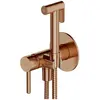 Image de Omnires, Robinet de bidet, y - bidet inbouwkraan, met sproeier, met inbouwdeel, geborsteld koper