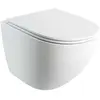 Image de Omnires, Cuvette toilettes + bidet, ottawa comfort - hangend toilet met wc bril softclose, rimless, mat wit