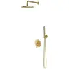Image de Omnires, Pommeau de douche, Y-Unterputz-Duschset mit Regenbrause, Messing gebürstet (1 Type de jet)