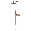 Image de Omnires, Système de douche, Contour Unterputz-Duschset mit Regenduschkopf, Kupfer gebürstet