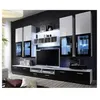 Image de Meuble tv mural design "lyra" 300cm noir & blanc