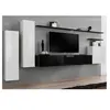 Image de Meuble tv mural design "switch i" 330cm blanc & noir