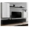 Image de Meuble tv mural design "switch ii" 270cm blanc & noir