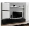 Image de Meuble tv mural design "switch viii" 280cm blanc & noir