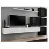 Image de Meuble tv mural design "switch ix" 310cm blanc & noir