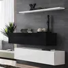 Image de Lot de 2 Bancs Muraux & Étagère "Switch SBII" 130cm Noir & Blanc