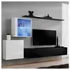 Image de Meuble tv mural design "switch xv" 250cm noir & blanc