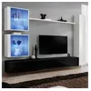 Image de Meuble tv mural design "switch xviii" 280cm noir & blanc