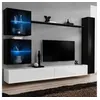 Image de Meuble tv mural design "switch xviii" 280cm blanc & noir