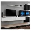 Image de Meuble tv mural design "switch xix" 310cm blanc & noir