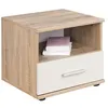 Image de Table de Chevet Dino 45cm Chêne & Blanc