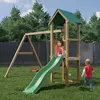 Image de Tour avec toboggan balançoire double aire de jeux de jardin en bois Lucas