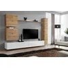 Image de Meuble TV Mural Design Switch VIII 280cm Naturel & Blanc