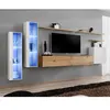 Image de Meuble TV Mural Design Switch XI 330cm Blanc & Naturel
