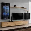 Image de Meuble TV Mural Design Switch XII 270cm Noir & Naturel