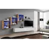 Image de Ensemble mural - Switch XX - 3 vitrines - 2 bancs TV - 1 étagère - Bois et blanc - Modèle 1