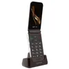 Image de Téléphone Clapet Senior Double écran Autonomie 7 jours Socle de charge Myphone Marron