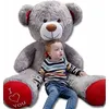 Image de Nounours en peluche énorme Teddy Bear 75+85 gris-rouge