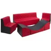 Image de Ensemble de meubles en mousse : 2 chaise Canapé et fauteuil noir-rouge